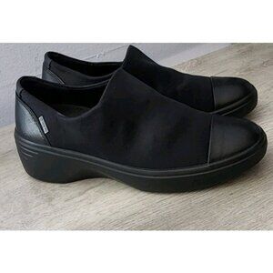 Ecco Women's Soft 7 Gortex Wedge Slip On Black Size 35 US4 Kids 4 Flex